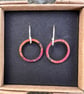  Copper Textured Circle Dangle  Earrings - Image 5
