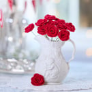 Red Rose, St Valentine's day mini crochet flowers