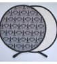 Aga Hob Lid Mats Chef Pads Covers Pair With Loops Surface Saver Black Art Deco - Image 3