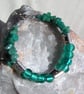 SALE Gemstone Beaded Bracelet, Amazonite & Green Silverfoil "Calypso"  - Image 2