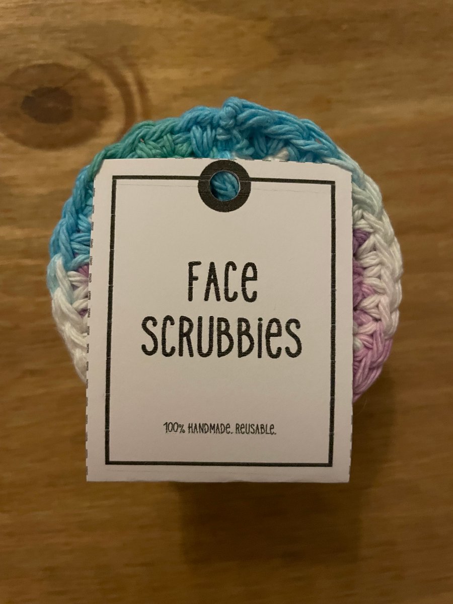 100% cotton face scrubbies set of 6 
