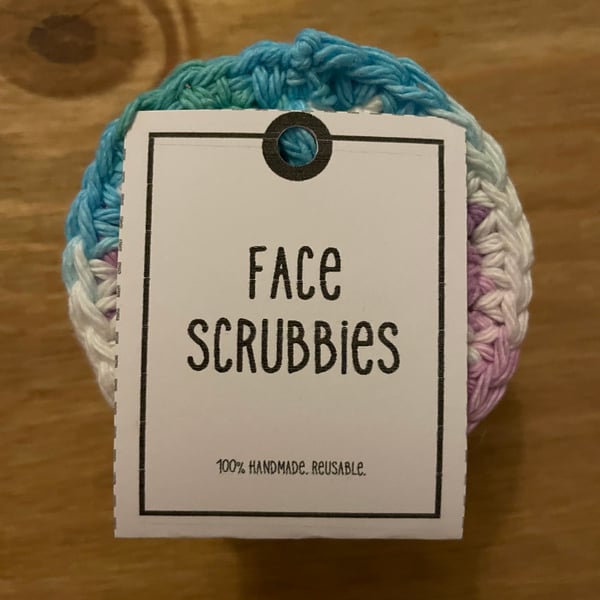 100% cotton face scrubbies set of 6 