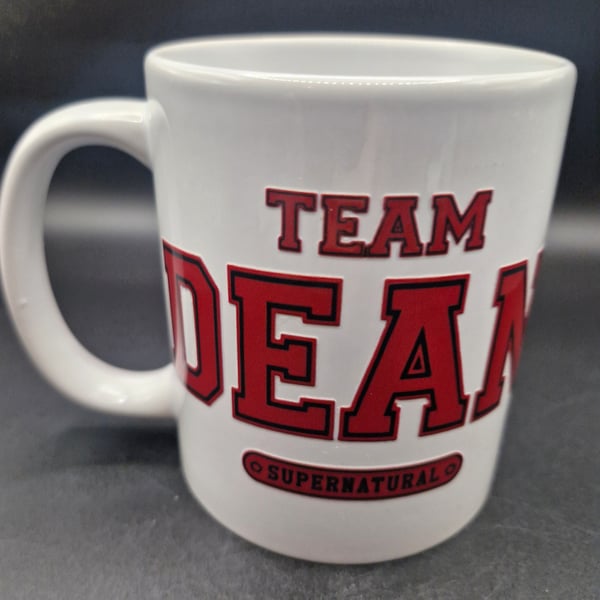 New Supernatural Mug Team Dean TV Series Winchester Brothers Fan Art
