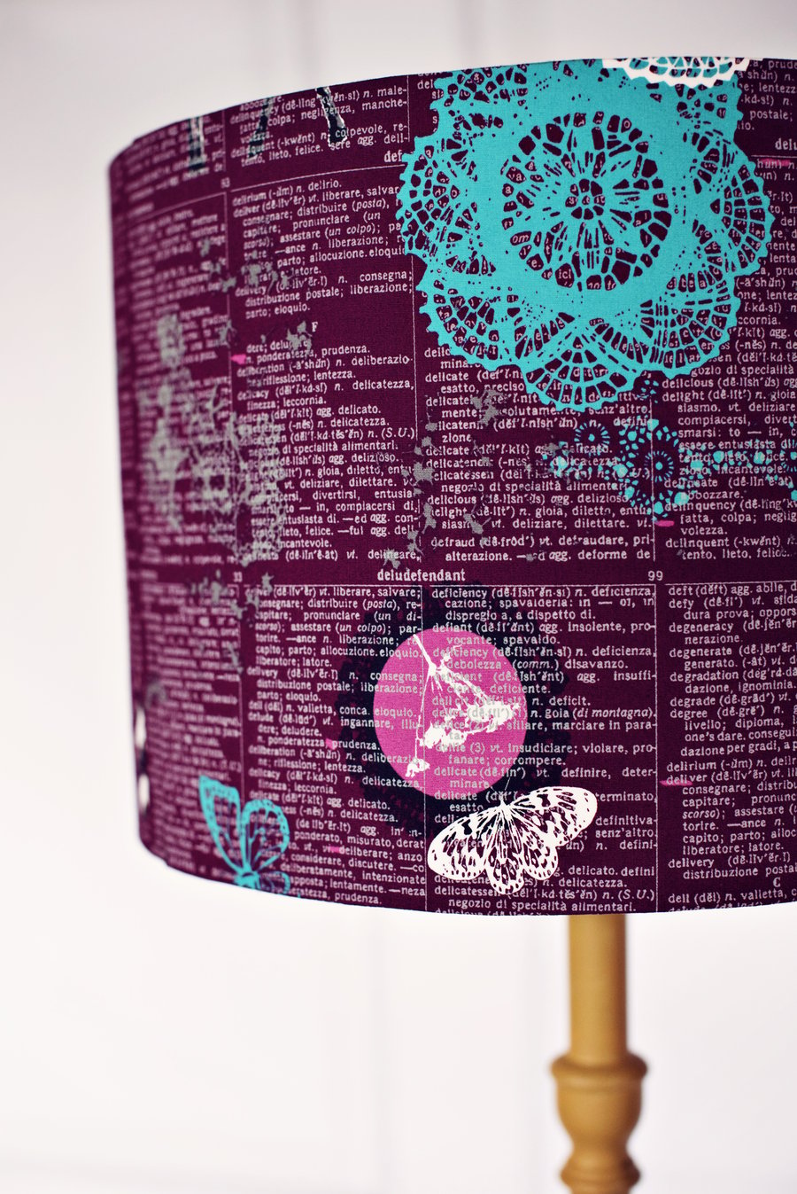 25cm Purple lampshade,, lampshade, lamp shade, drum lampshade