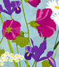 Hollyhocks - flower print with mount - Image 2