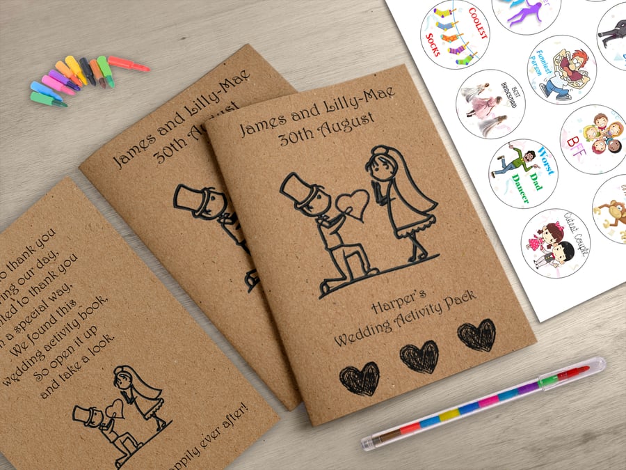 Wedding Activity Pack Book Favour for Kids Children Personalised WEB44