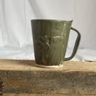 Seconds Sunday, ceramic mug, coffee mug, tea cup, green mug, pottery mug,