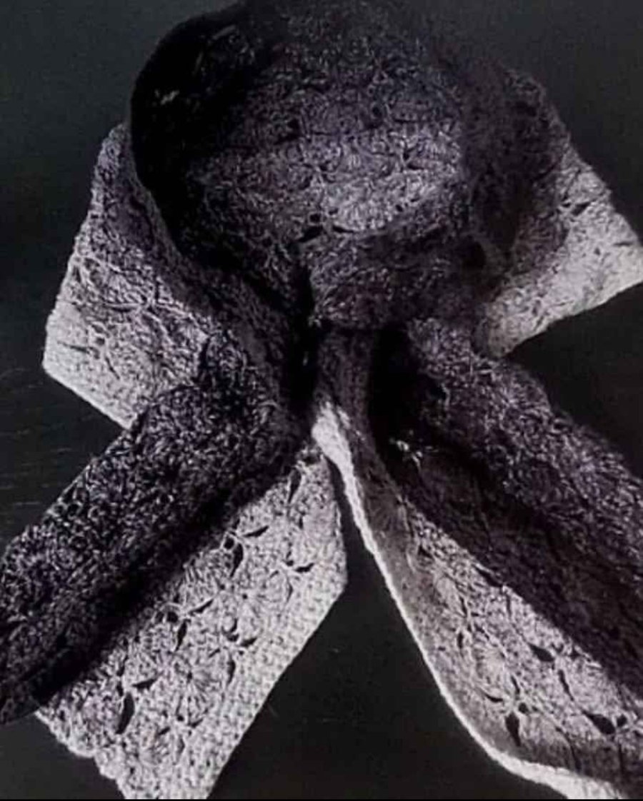 Black and Grey Crochet Scarf