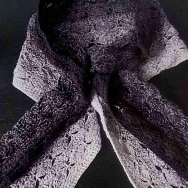Black and Grey Crochet Scarf