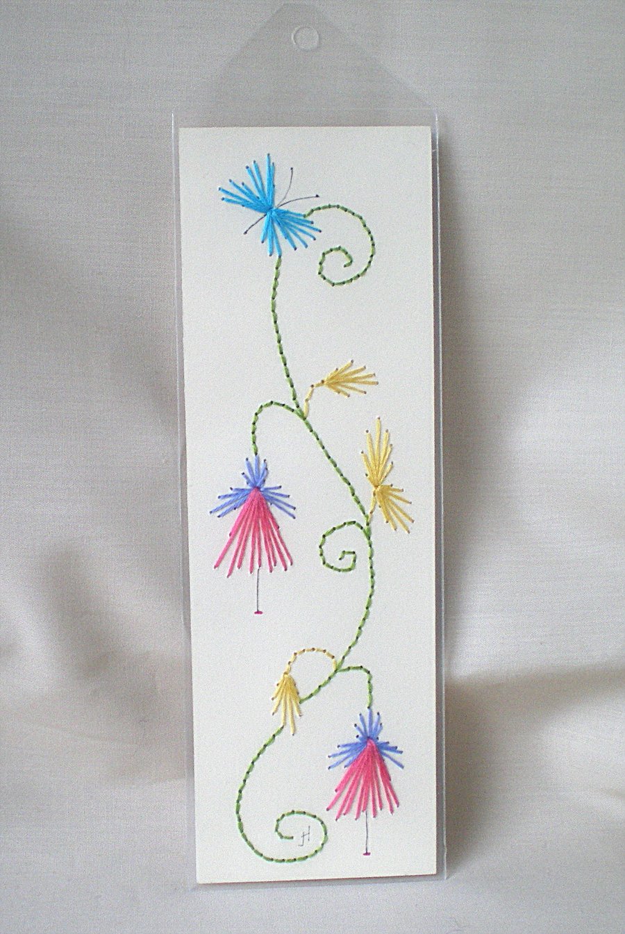 Book mark,Embroidered book mark,Embroidery,Book worms,