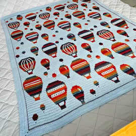 Crochet hot air balloon blanket