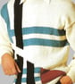 VINTAGE KNITTING PATTERN Mans Colour Block Sweater - Image 3