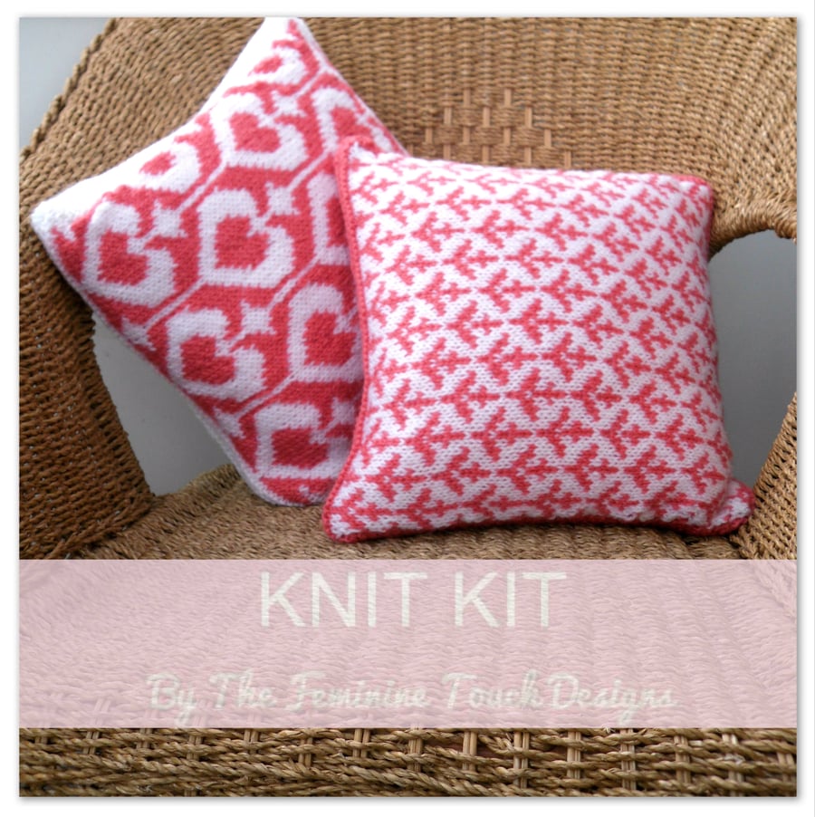 Knitting Kit for valentine cushions