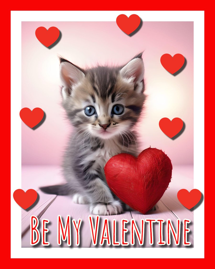 Kitten Be My Valentine Card 