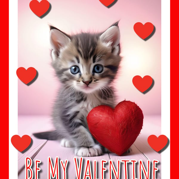 Kitten Be My Valentine Card 