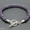 Frosted Satin Amethyst Purple Beaded & Woven Kumihimo Seed Bead Bracelet