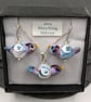 Custom Listing for Hilary - Sterling Silver Lampwork Bird Jewellery set - Image 1