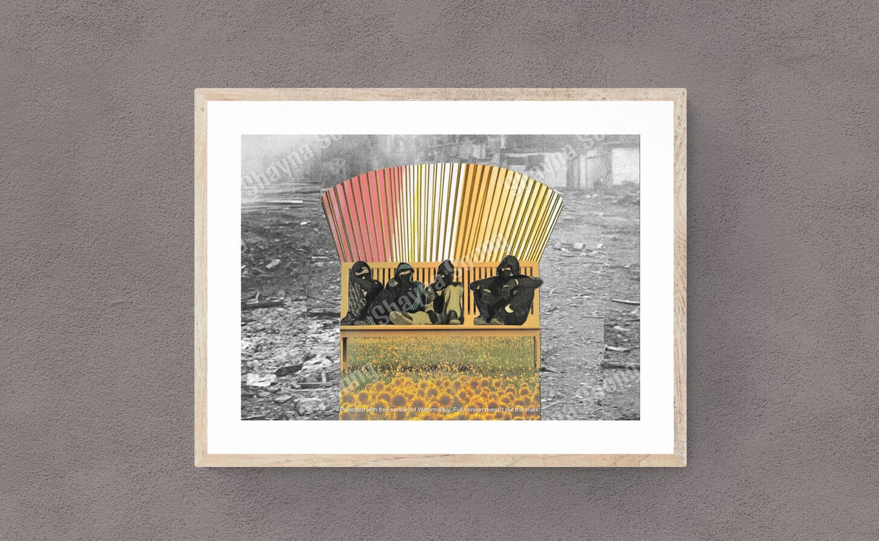 'Respite' print of handmade collage