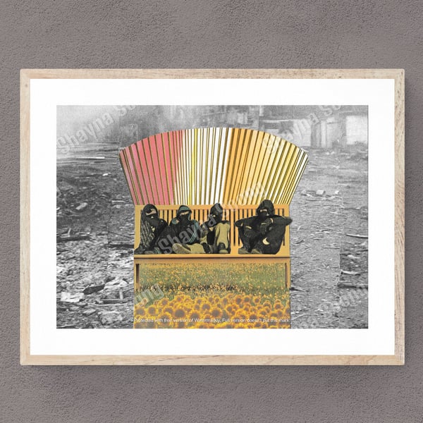 'Respite' print of handmade collage