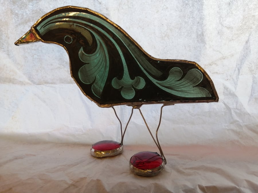 Stained Glass Quirky Christmas Bird -  John
