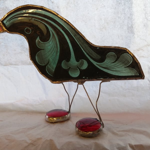 Stained Glass Quirky Christmas Bird -  John