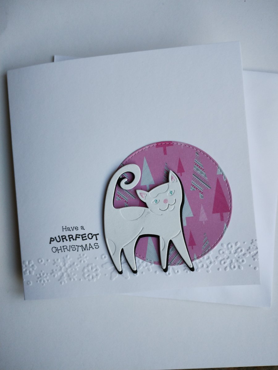 White Cat Have a PURRfect Christmas 