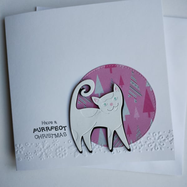 White Cat Have a PURRfect Christmas 