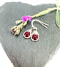 Sterling Silver Pink Agate Earrings - Image 1