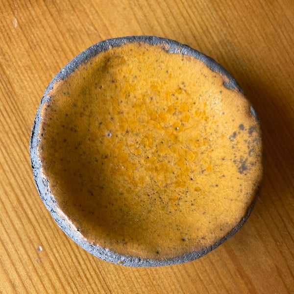 SALE! - Rustic raku ring dish or incense cone holder