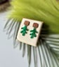 Walnut and Forest Green Matisse Inspired Earrings - Image 6
