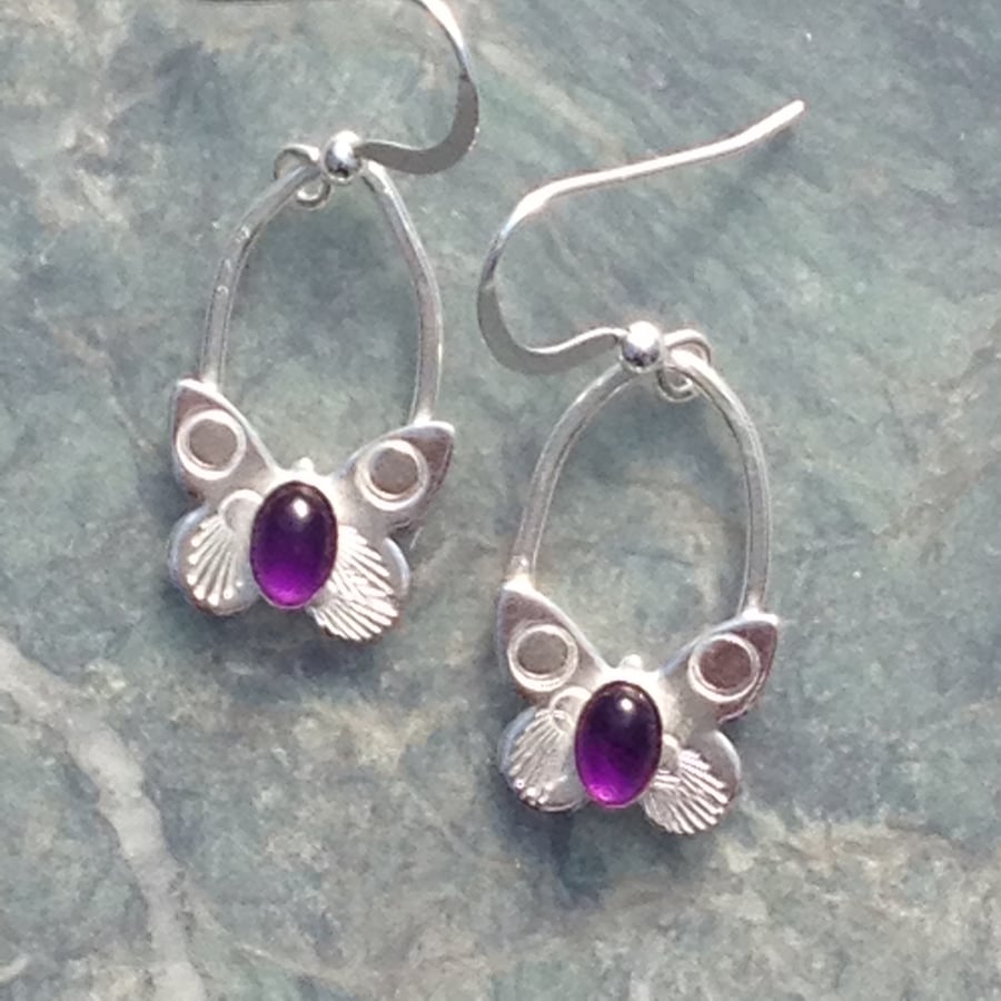 Amethyst Butterfly earrings