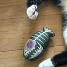 Piranha fish , catnip kicker toy. 