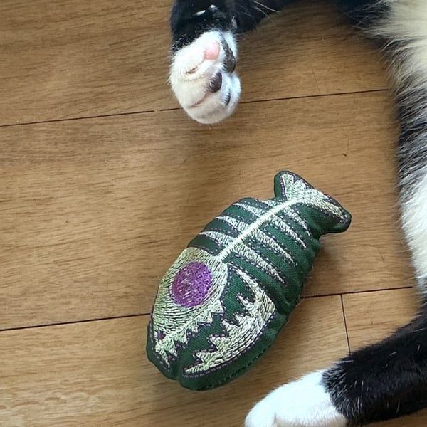 Piranha fish , catnip kicker toy. 