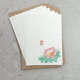 Postcards (pack of 6) Butterfly Rose Eco Friendly 
