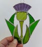 Stained Glass Thistle - Handmade Hanging Window Decoration  - Image 3