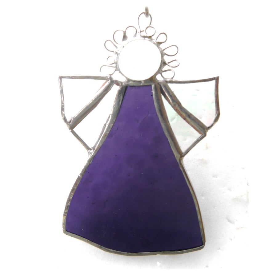 Angel Purple Stained Glass suncatcher Christmas decoration 029