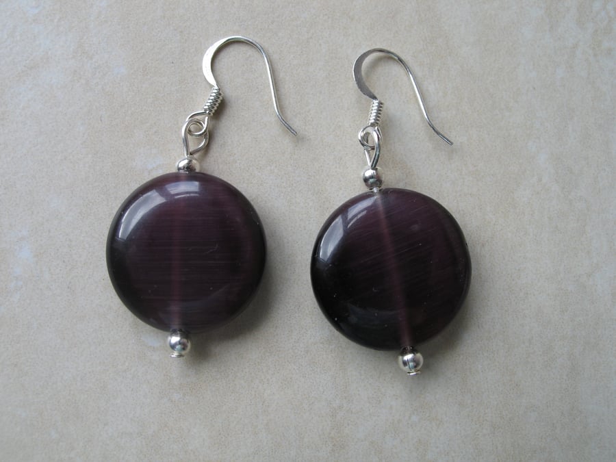 Purple Glass Bead Earrings