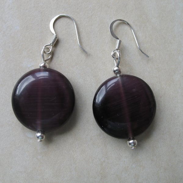 Purple Glass Bead Earrings