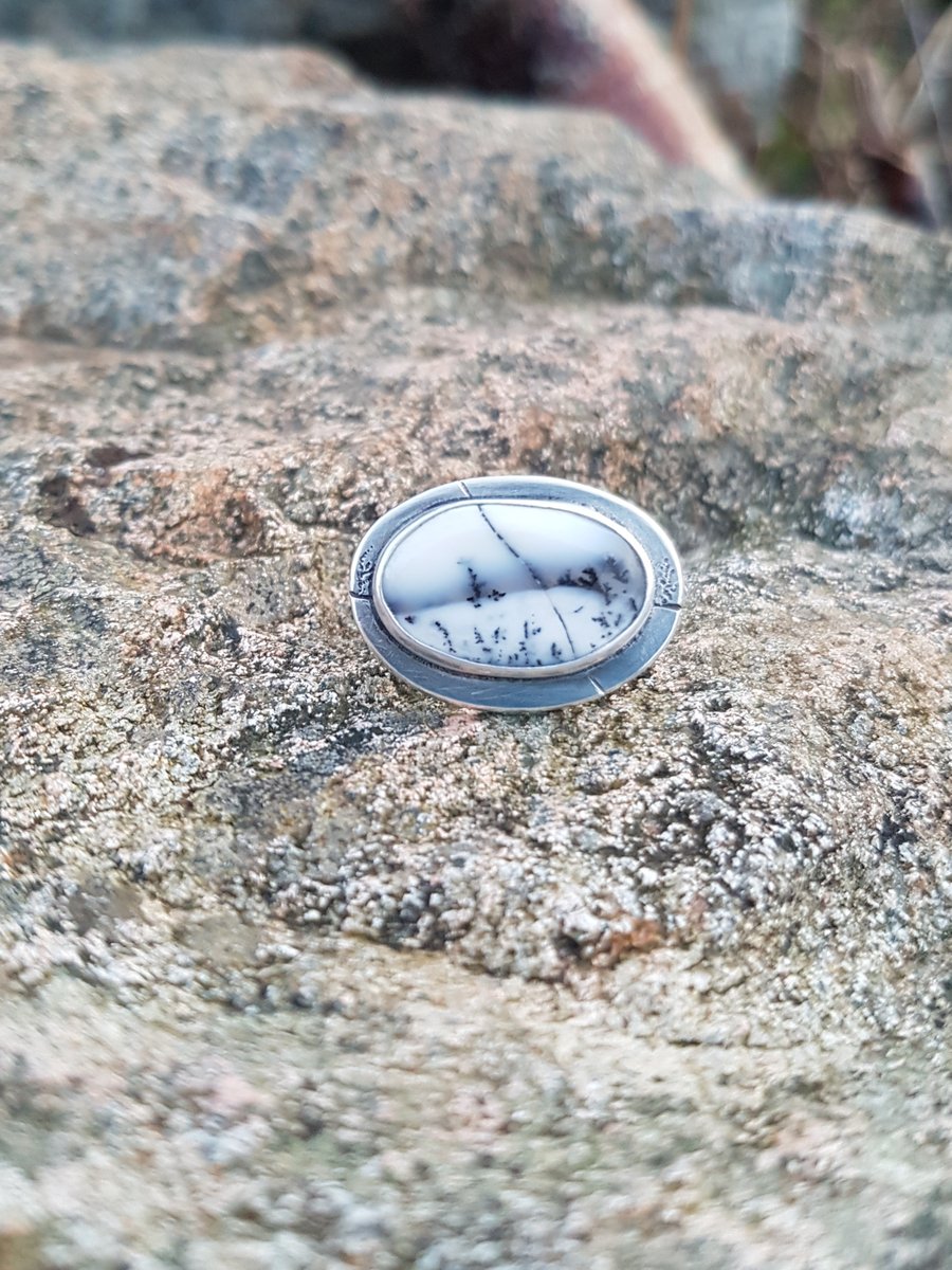 Dendritic Opal Ring size N