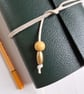 Marble Journal, Dark Green Leather with Mustard and Grey, Perfect Notebook - Image 6