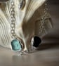 Duo Sea Glass Silver Chain Bracelet - Image 5