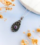 Recycled Silver Mandala Teardrop Pendant - Image 5