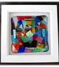Patchwork Abstract Fused Glass Picture Box Framed - Image 8