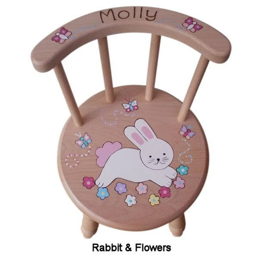 Personalised Child's Stick Back Chair for Girls