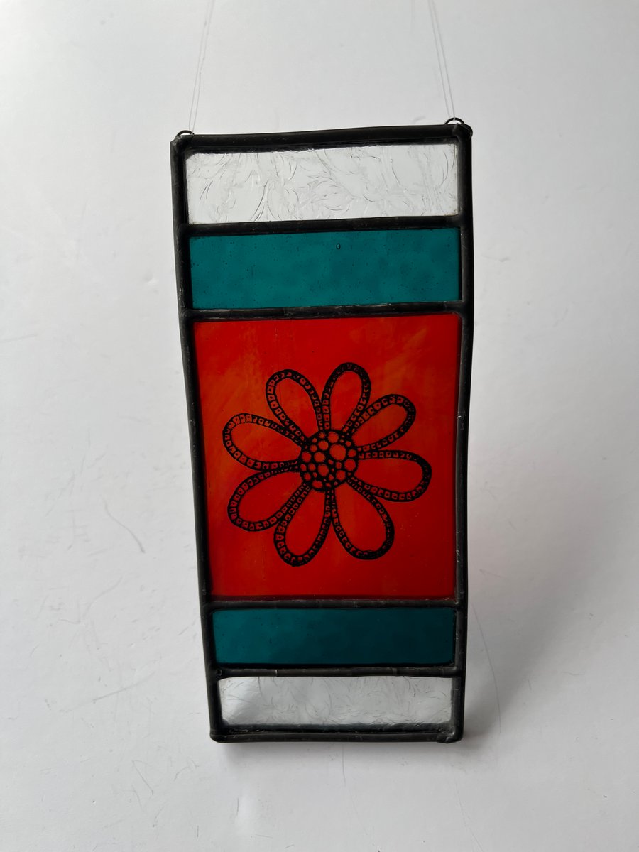 Perfectly Imperfect Stained Glass Daisy Panel 