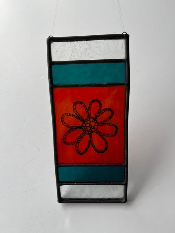 Perfectly Imperfect Stained Glass Daisy Panel 