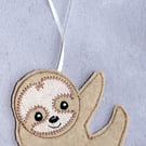 Embroidered Sloth hanging decoration