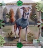 Greyhound Dog - Hand Crafted Decoupage Greeting Card - With Love (3298)