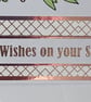 Rose gold flower wreath 80th Birthday card - Image 3
