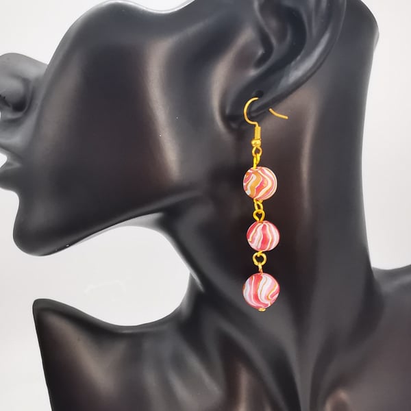 Artisan Beaded Dangle Earrings. Handmade UK
